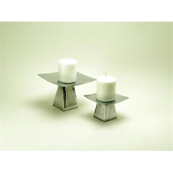 Modern Day Accents Modern Day Accents 3510 Alum Pedestal Candleholders - Set of 2 3510